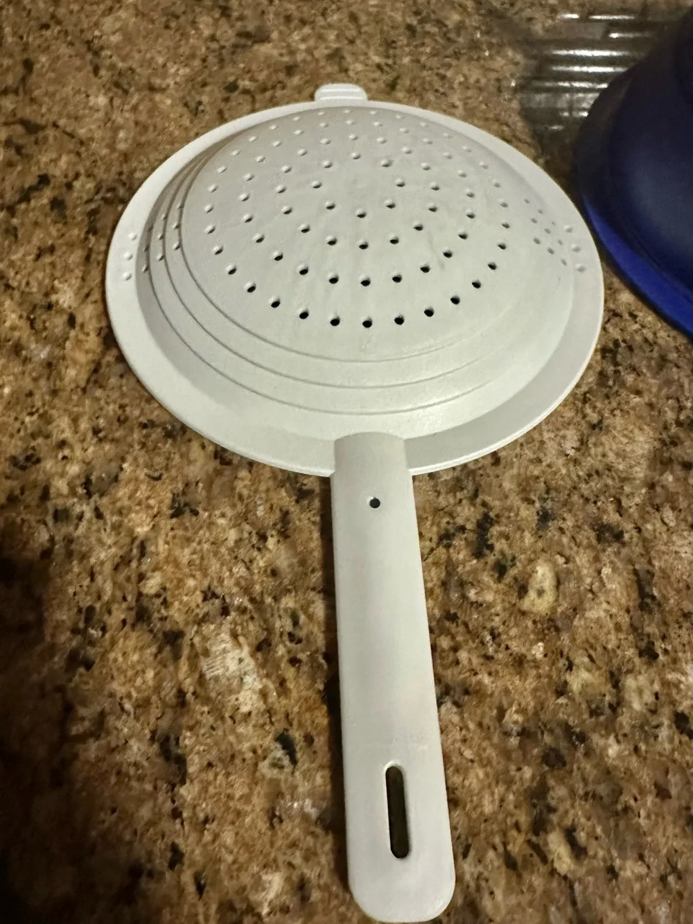 Tupperware Double Colander ~ set of 2 with Handle ~ Cobalt Blue